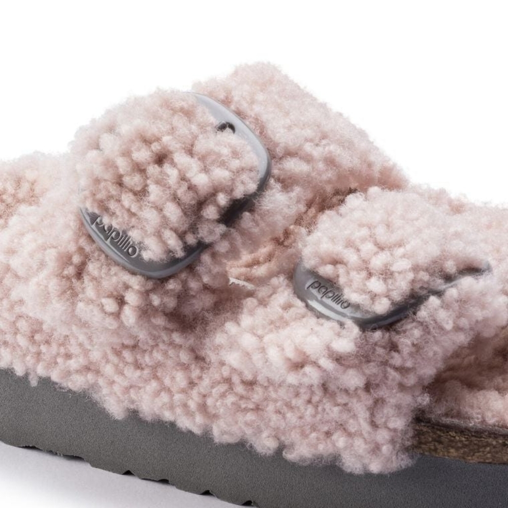 Birkenstock Arizona Teddy Big Buckle Shearling, Crystal Rose, Narrow Fit - Picture 5 of 10